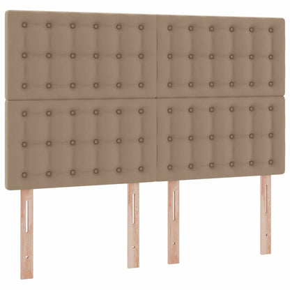 Opbergbed met LED met matras Cappuccino 140 x 200 cm Nep Leer