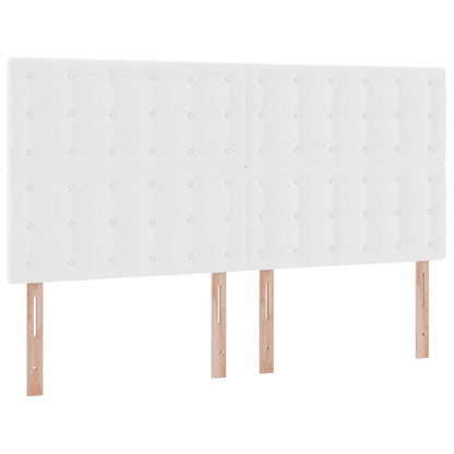 Bed met LED -striplichten met opslag Puur Wit 160 x 200 cm PVC