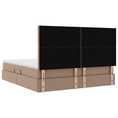 Bed met LED -striplichten Cappuccino 180 x 200 cm PVC