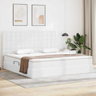 Opbergbed 200x200 cm wit met LED en matras