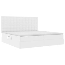 Bed met LED -striplichten met opslag Puur Wit 200 x 200 cm PVC