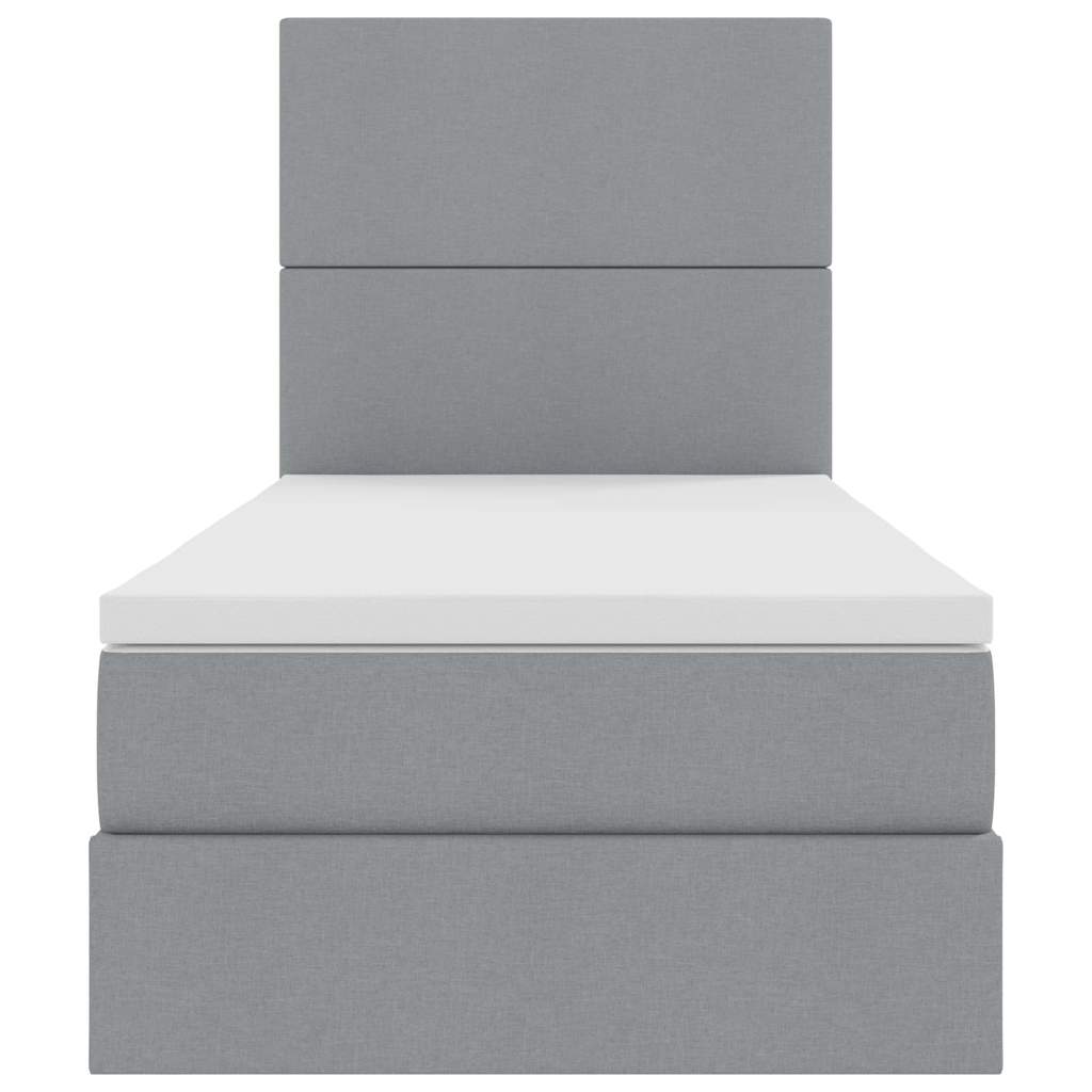 Opbergbed met LED met matras Lichtgrijs 90 x 200 cm Polyester