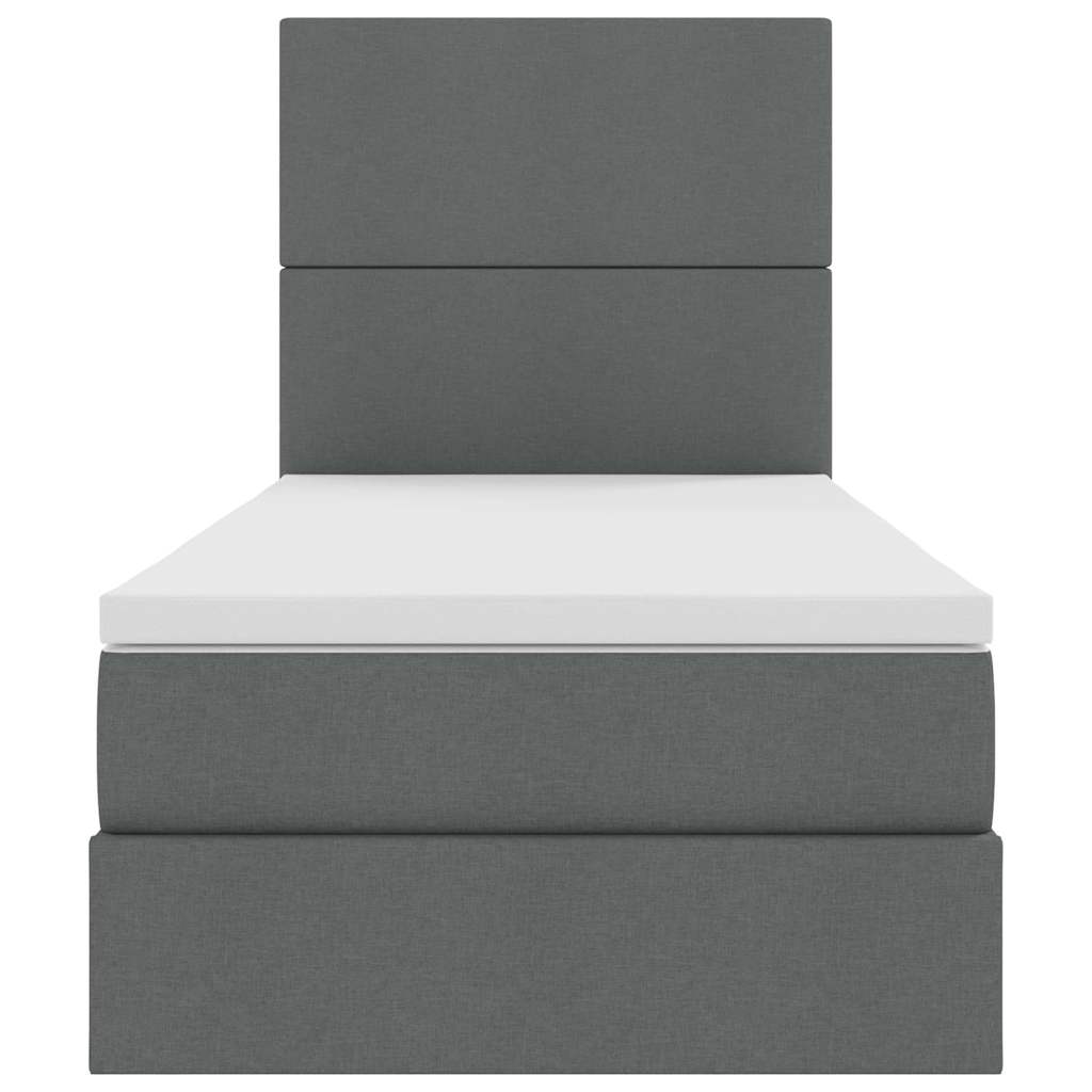 Opbergbed met LED met matras Donkergrijs 100 x 200 cm Polyester