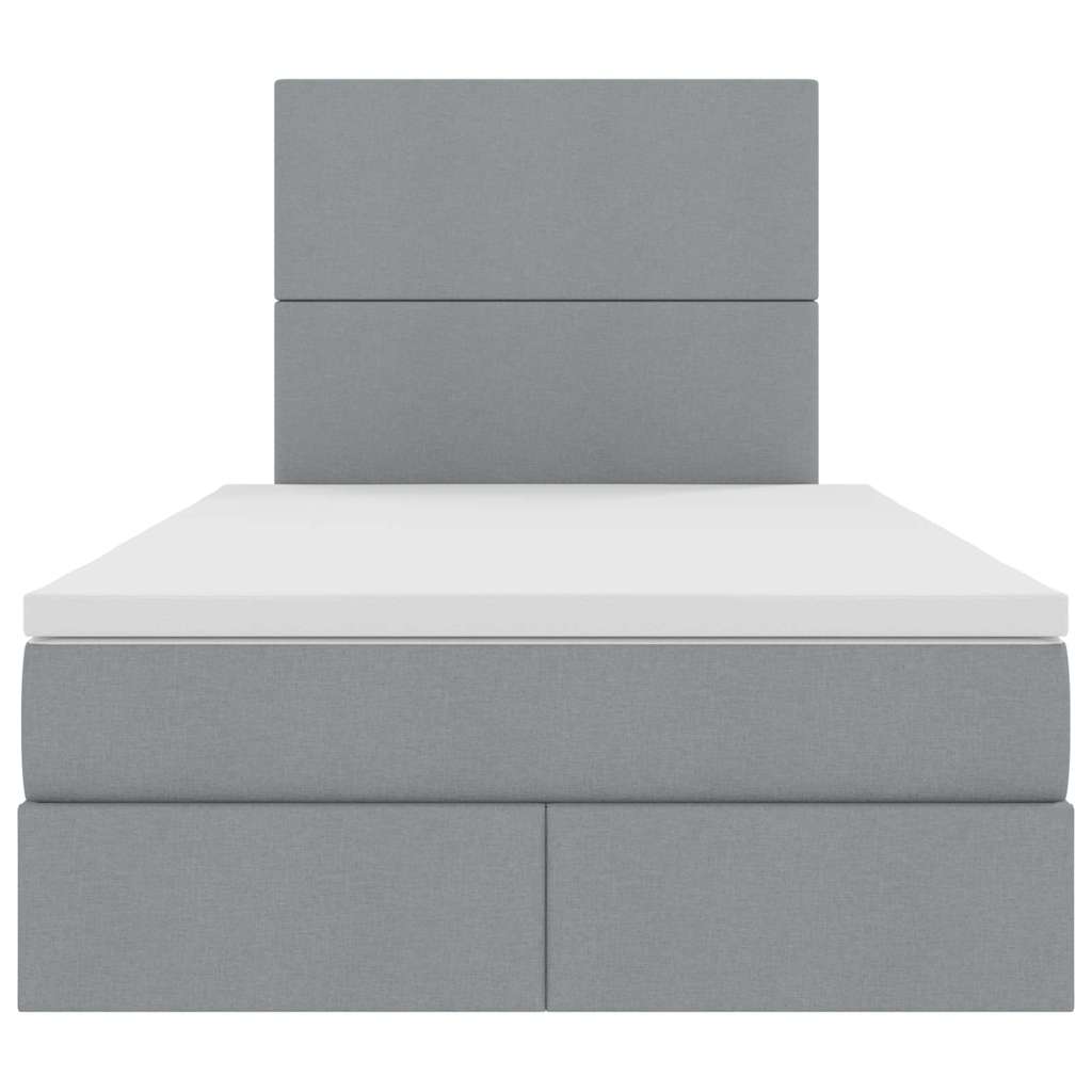Opbergbed met LED met matras Lichtgrijs 120 x 190 cm Polyester