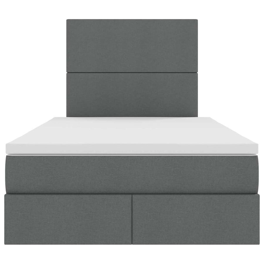 Opbergbed met LED met matras Donkergrijs 120 x 190 cm Polyester