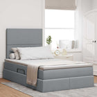 Opbergbed 120x200 cm lichtgrijs met LED en USB