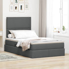 Opbergbed 120x200 cm donkergrijs met LED en USB