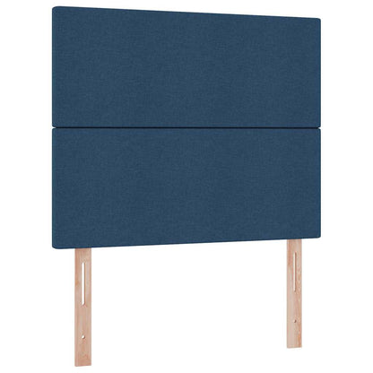 Bed met LED -striplichten met opslag Blauw 120 x 200 cm Stof