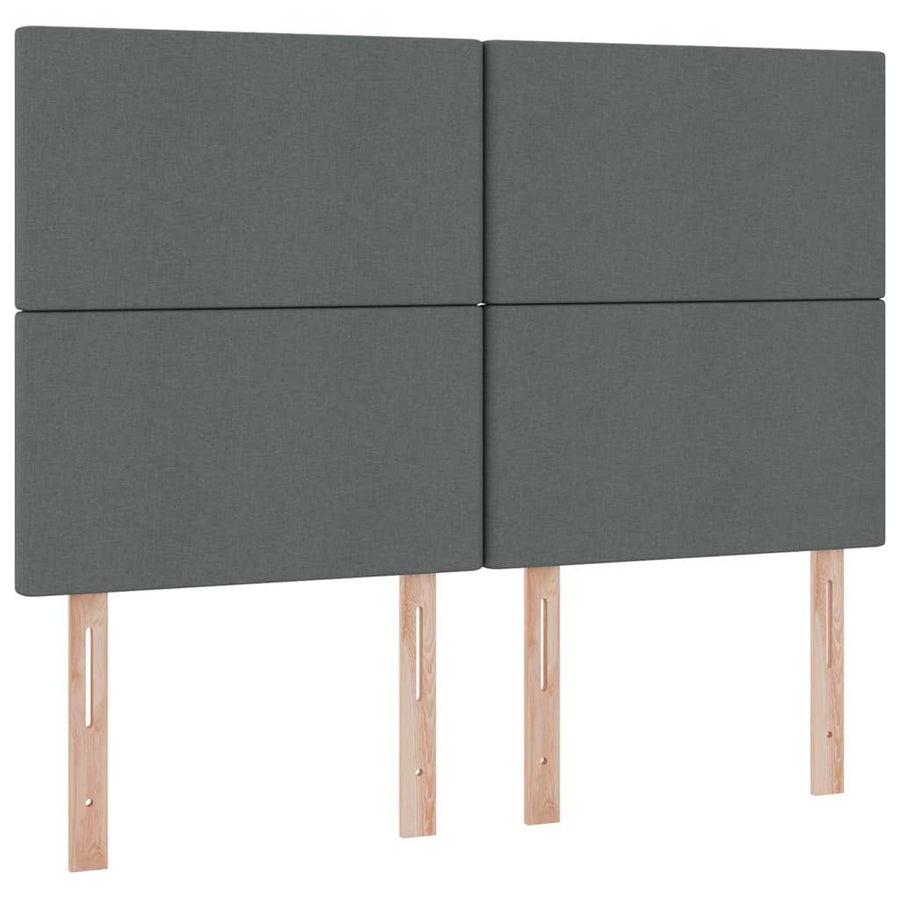 Bed met LED -striplichten Donkergrijs 140 x 190 cm Stof