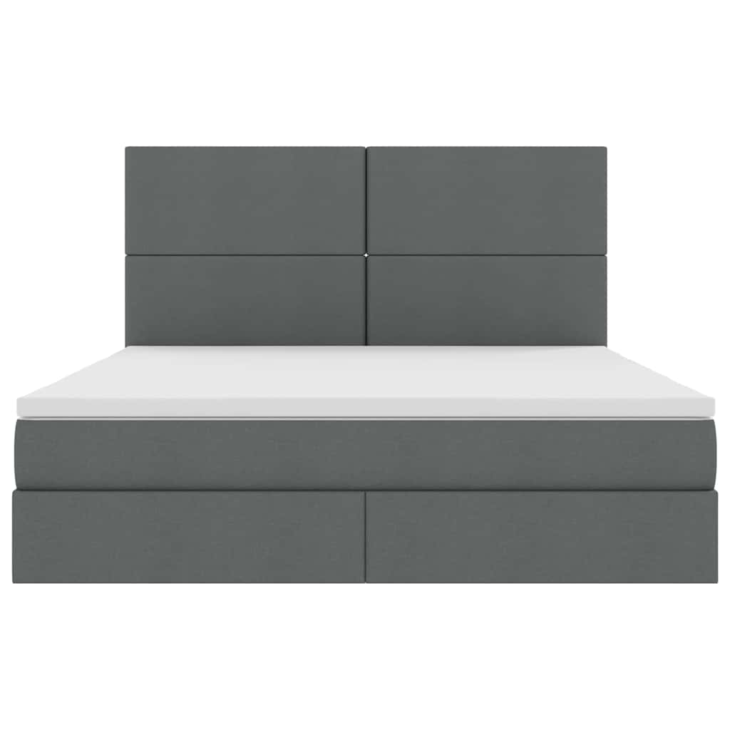 Bed met LED -striplichten Donkergrijs 160 x 200 cm Stof