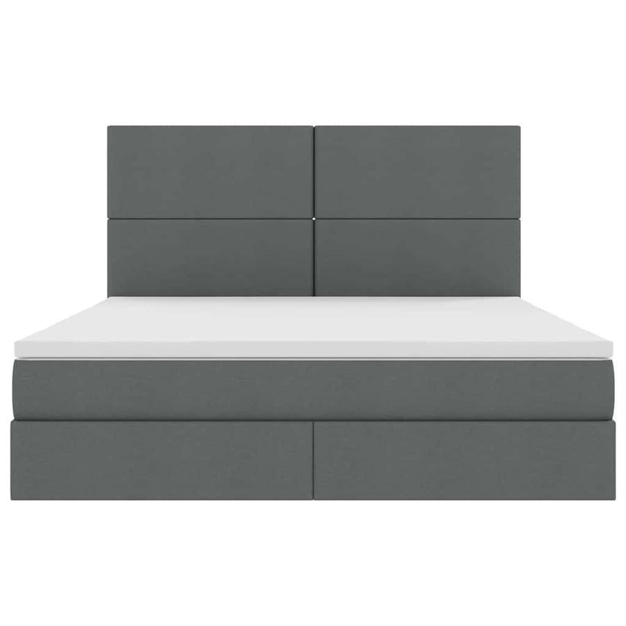 Bed met LED -striplichten Donkergrijs 160 x 200 cm Stof