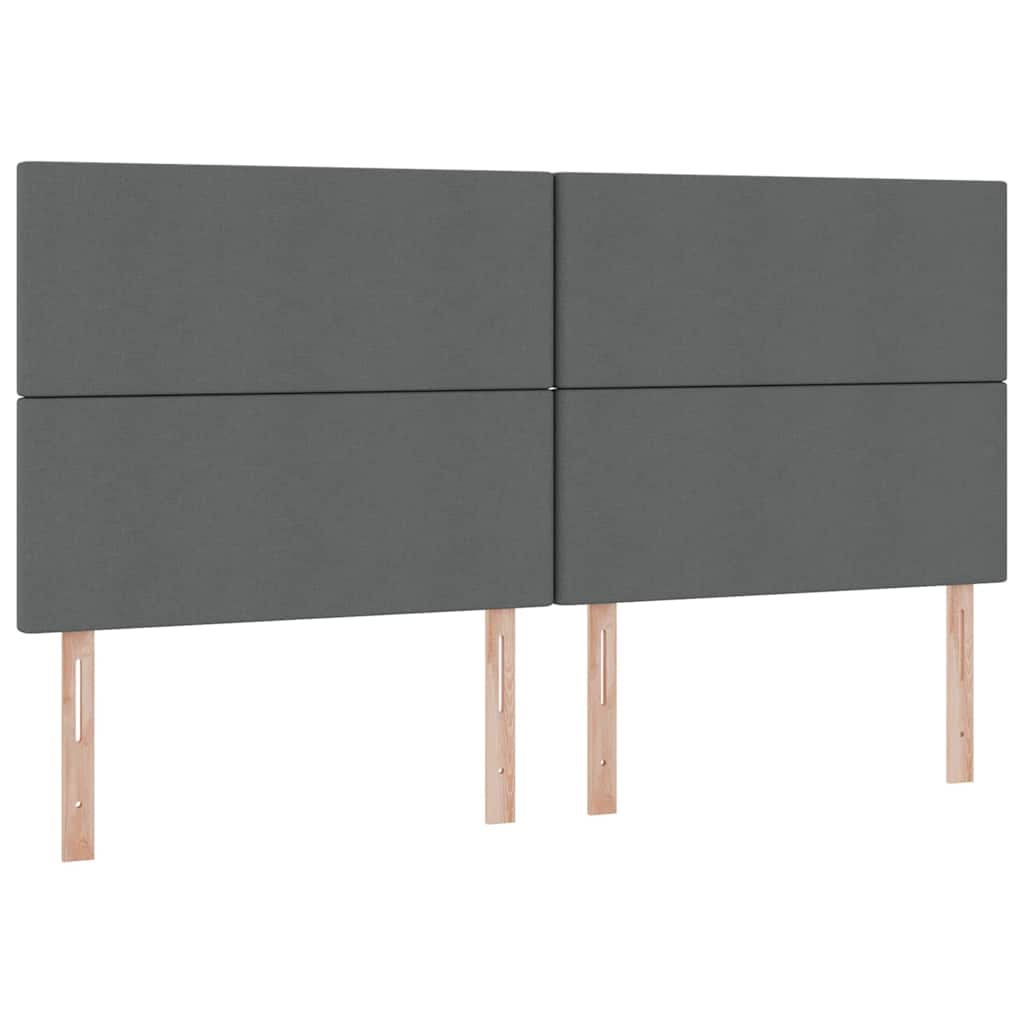 Bed met LED -striplichten Donkergrijs 200 x 200 cm Stof