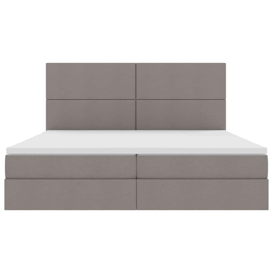 Bed met LED -striplichten met opslag Taupe 200 x 200 cm Stof