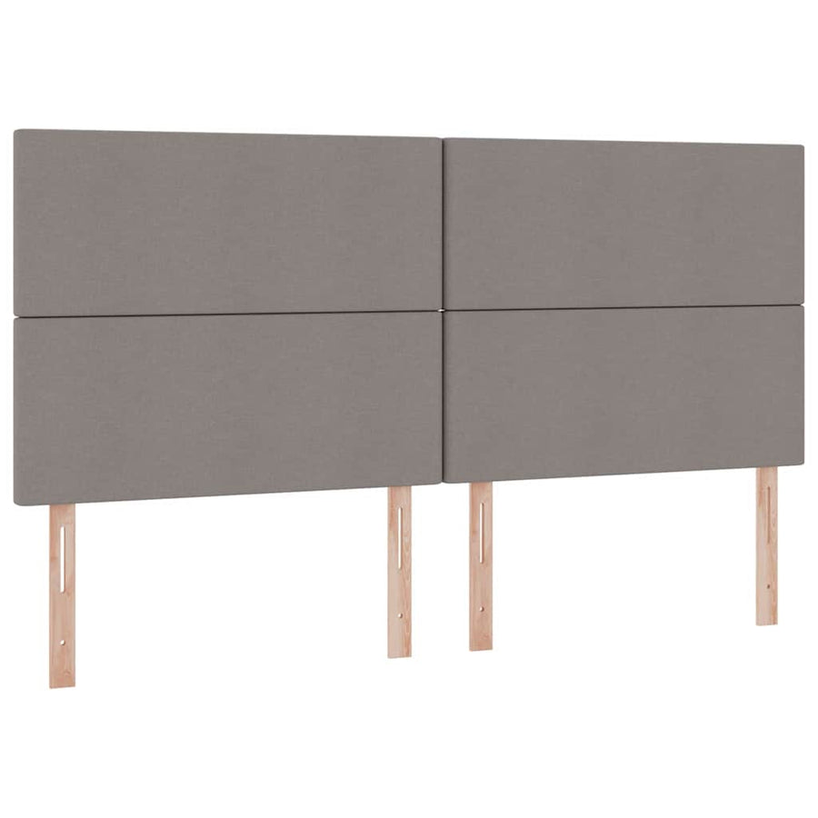 Bed met LED -striplichten met opslag Taupe 200 x 200 cm Stof