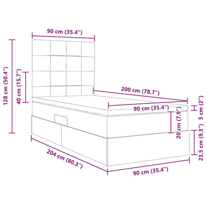 Opbergbed met LED met matras Blauw 90 x 200 cm Polyester