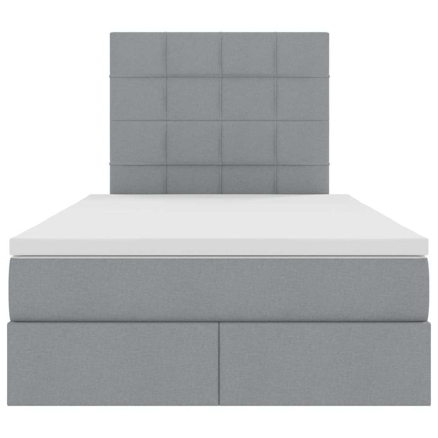 Opbergbed met LED met matras Lichtgrijs 120 x 190 cm Polyester