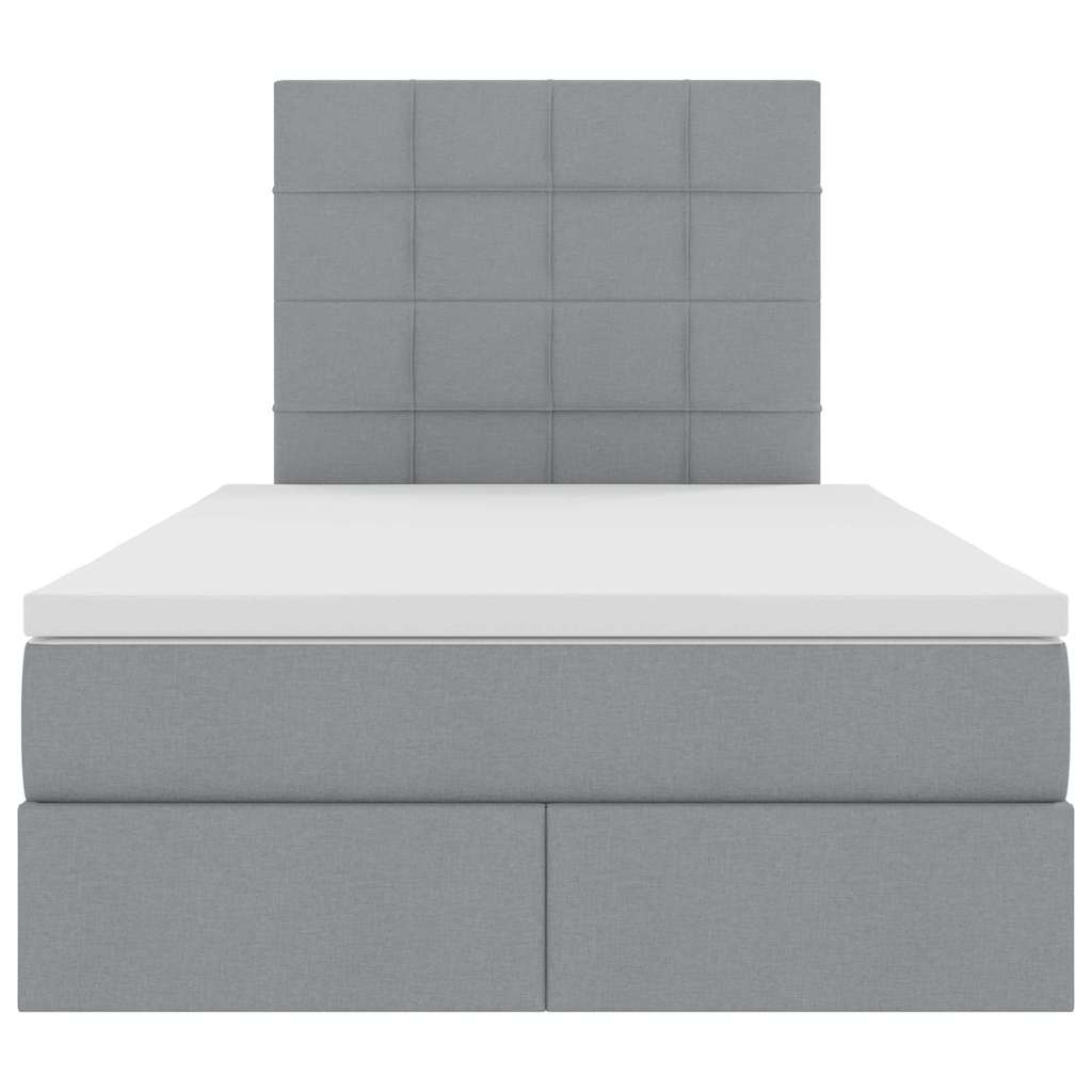 Bed met LED -striplichten Lichtgrijs 120 x 200 cm Stof
