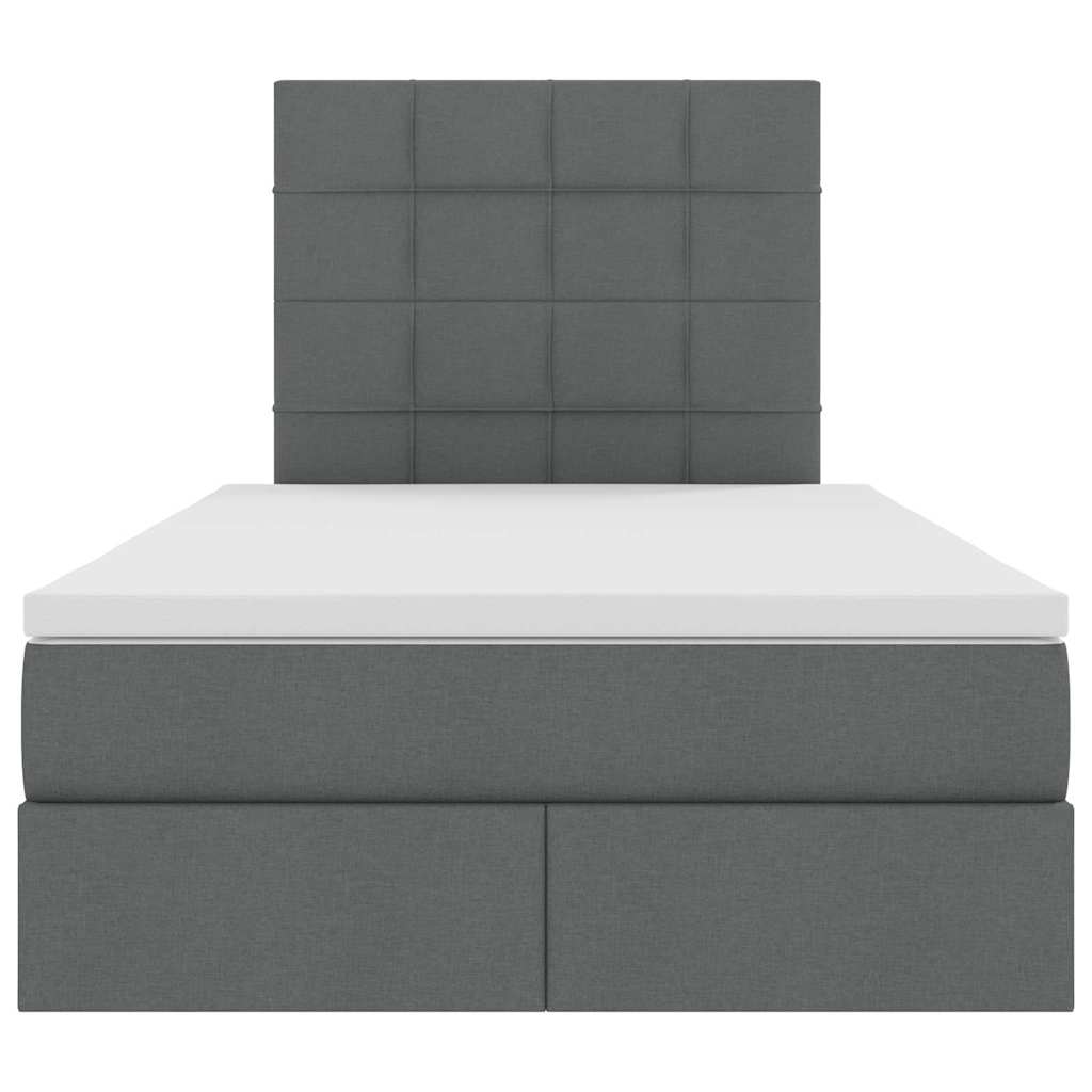 Bed met LED -striplichten Donkergrijs 120 x 200 cm Stof