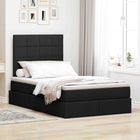Storage Bed with LED and Mattress Black 120 x 200 cm Polyester