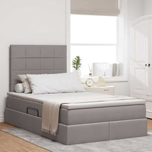 Bed met LED -striplichten met opslag Taupe 120 x 200 cm Stof