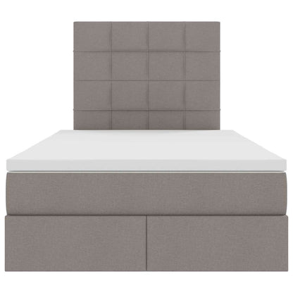 Bed met LED -striplichten met opslag Taupe 120 x 200 cm Stof