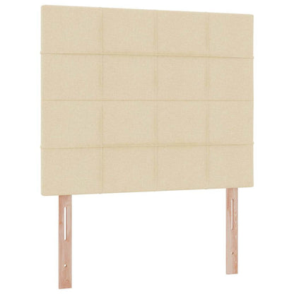 Bed met LED -striplichten met opslag Crème 120 x 200 cm Stof
