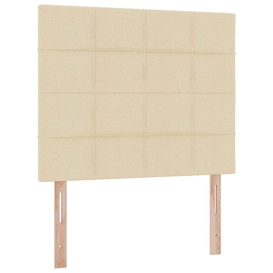 Bed met LED -striplichten met opslag Crème 120 x 200 cm Stof