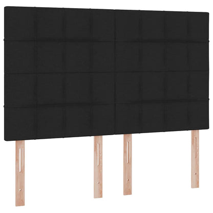 Bed met LED -striplichten met opslag Zwart 140 x 190 cm Stof