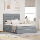 Opbergbed 140x200 cm lichtgrijs polyester met LED