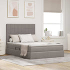 Opbergbed 140x200 cm taupe met LED en matras