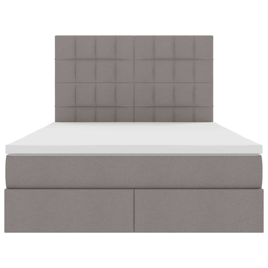 Bed met LED -striplichten met opslag Taupe 140 x 200 cm Stof