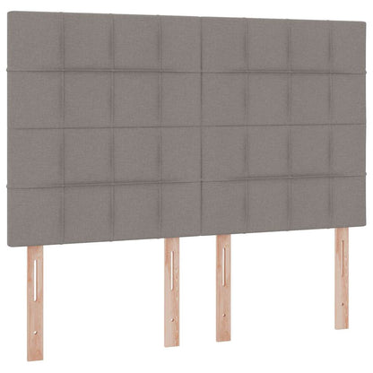 Bed met LED -striplichten met opslag Taupe 140 x 200 cm Stof