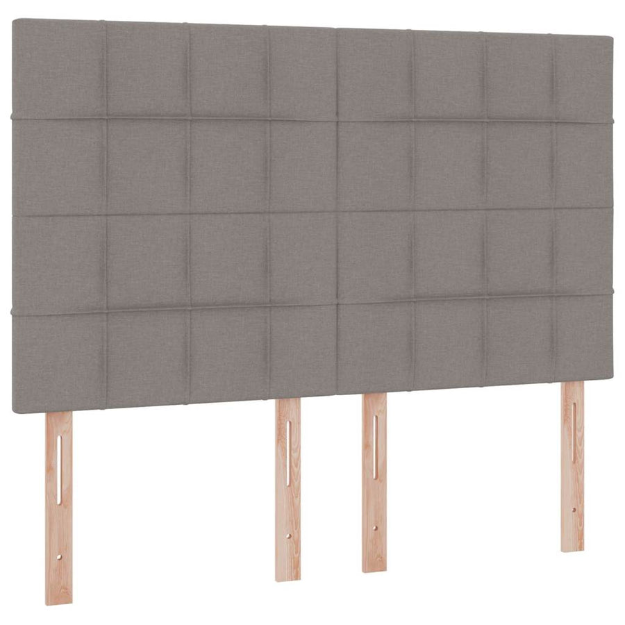 Bed met LED -striplichten met opslag Taupe 140 x 200 cm Stof