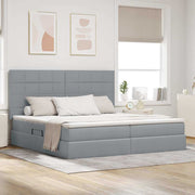 Opbergbed lichtgrijs 200x200 cm polyester