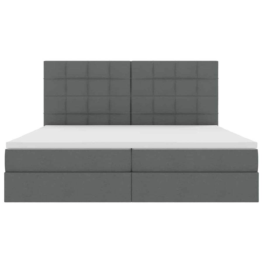 Bed met LED -striplichten Donkergrijs 200 x 200 cm Stof