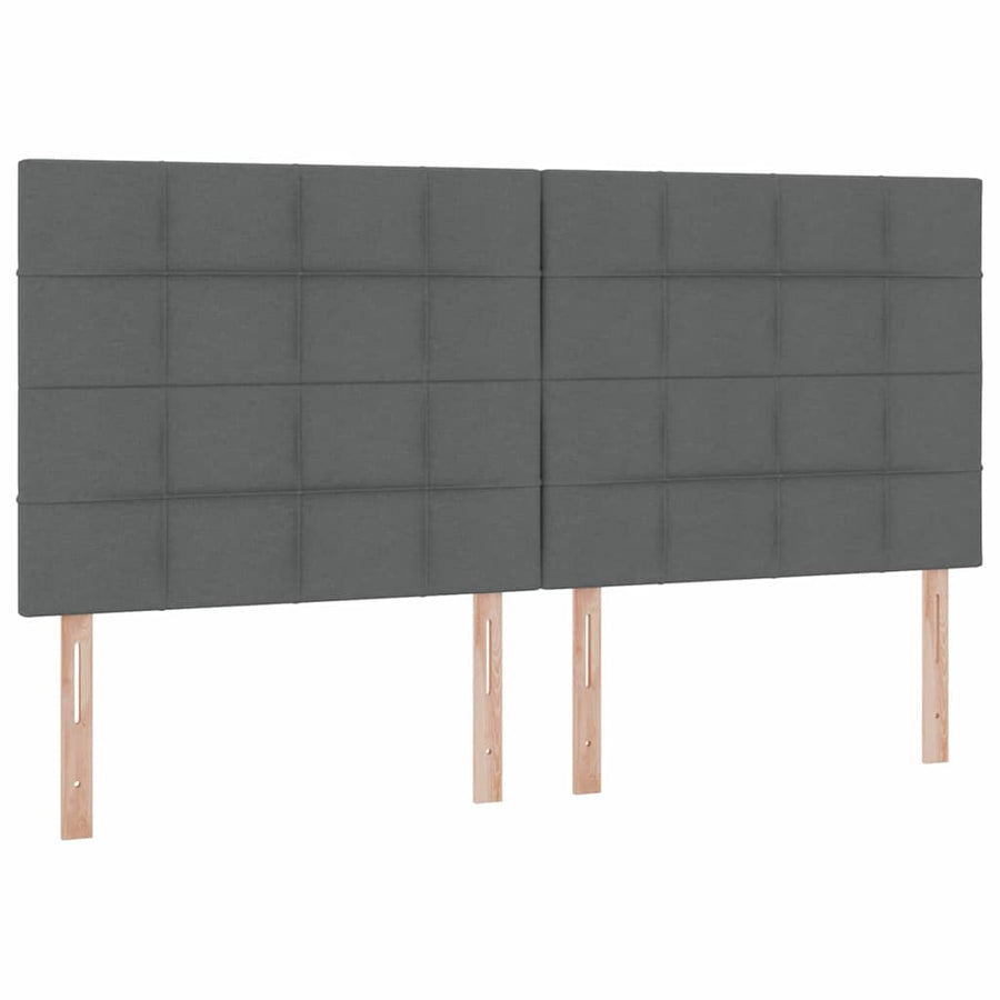 Bed met LED -striplichten Donkergrijs 200 x 200 cm Stof