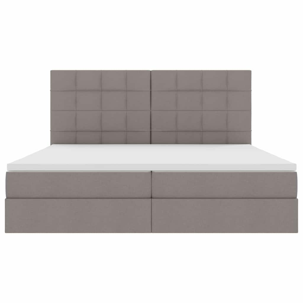 Bed met LED -striplichten met opslag Taupe 200 x 200 cm Stof