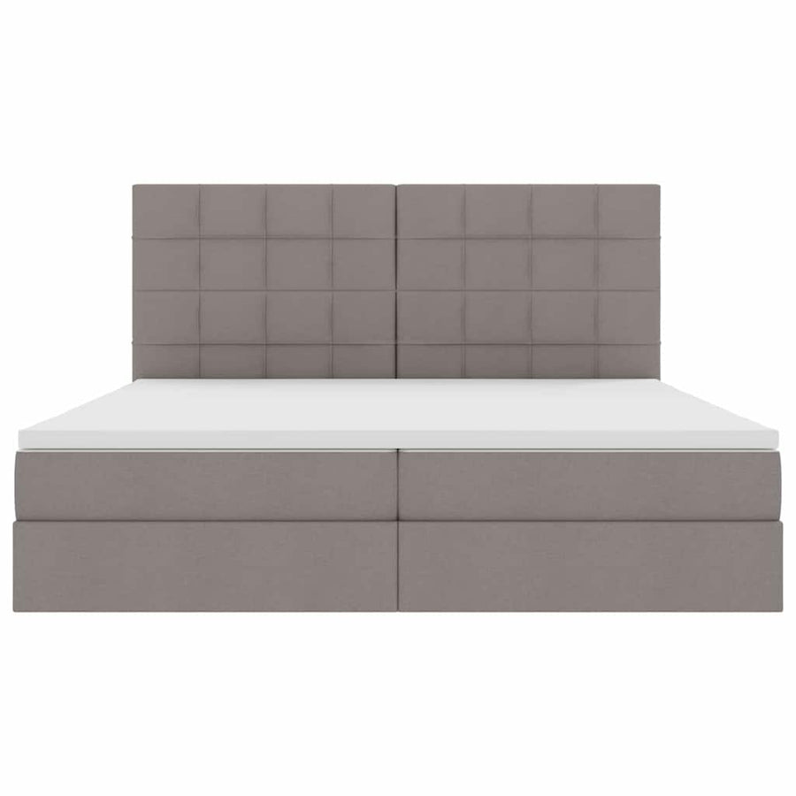 Bed met LED -striplichten met opslag Taupe 200 x 200 cm Stof