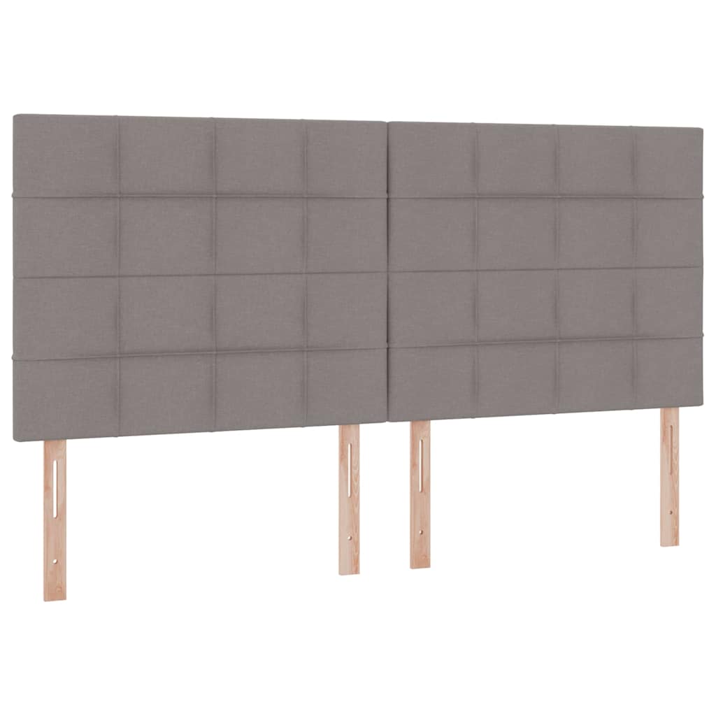 Bed met LED -striplichten met opslag Taupe 200 x 200 cm Stof