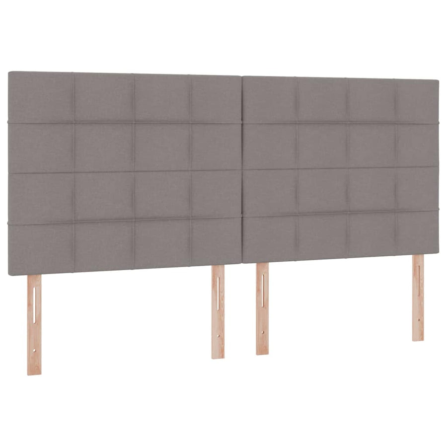 Bed met LED -striplichten met opslag Taupe 200 x 200 cm Stof
