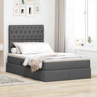 Opbergbed 120x190 cm donkergrijs met LED