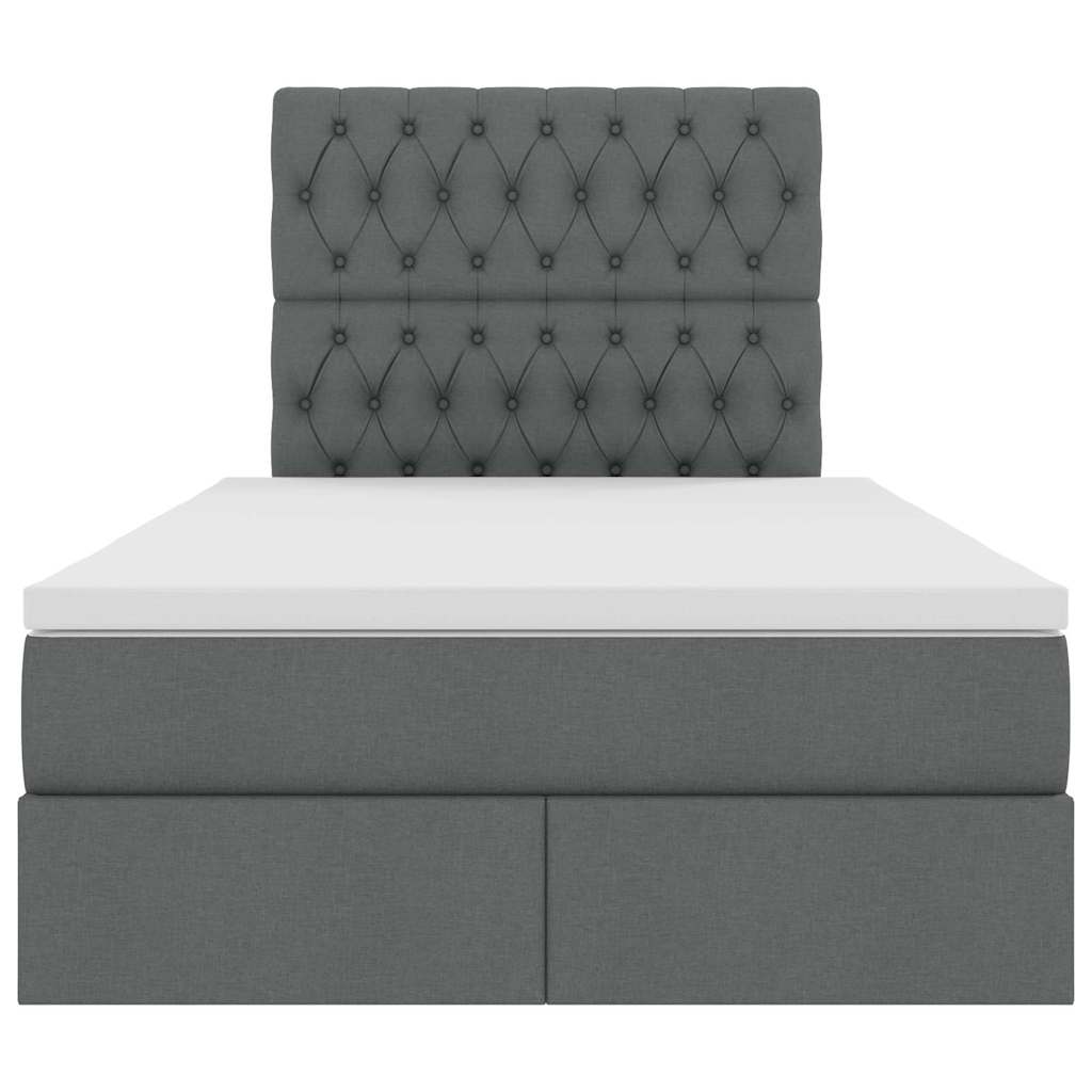 Opbergbed met LED met matras Donkergrijs 120 x 190 cm Polyester