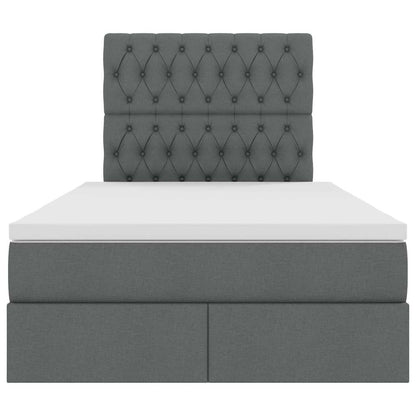 Opbergbed met LED met matras Donkergrijs 120 x 190 cm Polyester
