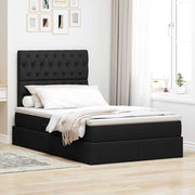 Opbergbed met LED 120x200 cm zwart