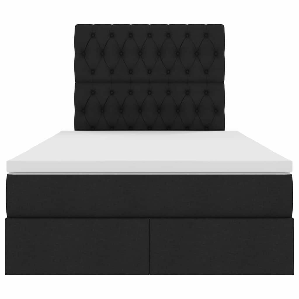 Bed met LED -striplichten met opslag Zwart 120 x 200 cm Stof