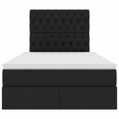 Bed met LED -striplichten met opslag Zwart 120 x 200 cm Stof