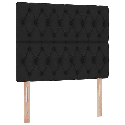 Bed met LED -striplichten met opslag Zwart 120 x 200 cm Stof