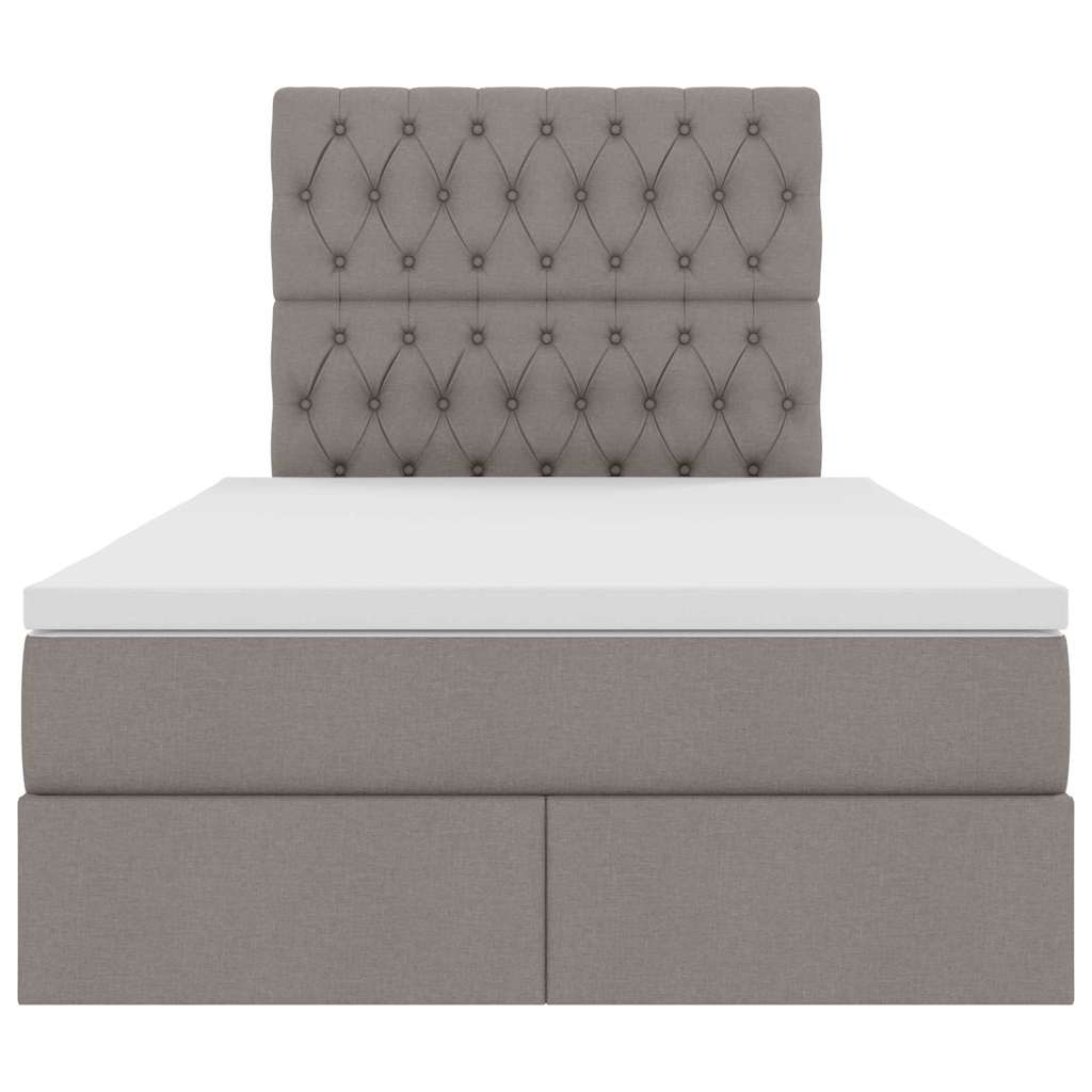Bed met LED -striplichten met opslag Taupe 120 x 200 cm Stof