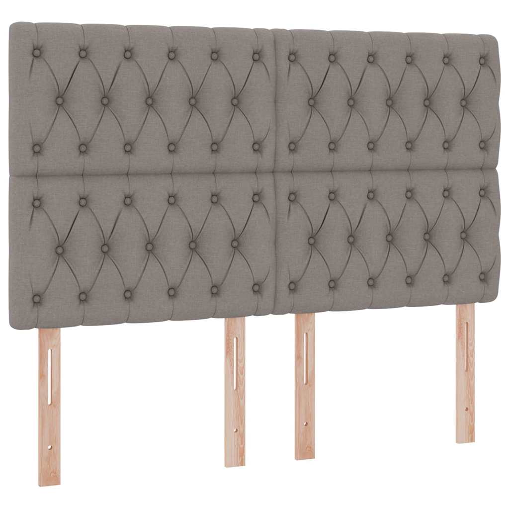 Bed met LED -striplichten met opslag Taupe 140 x 200 cm Stof