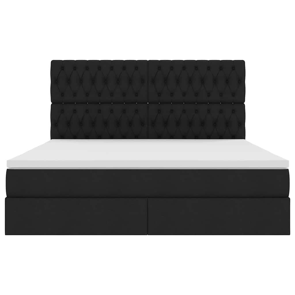 Bed met LED -striplichten met opslag Zwart 160 x 200 cm Stof